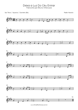 Padre Marcelo Rossi  score for Tenor Saxophone Soprano (Bb)