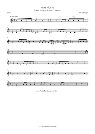 Padre Pelágio Ave Maria score for Harmonica