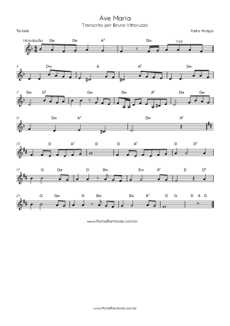 Padre Pelágio Ave Maria score for Keyboard