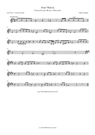 Padre Pelágio  score for Tenor Saxophone Soprano (Bb)