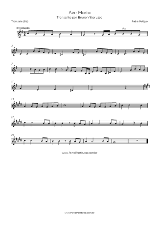 Padre Pelágio Ave Maria score for Trumpet