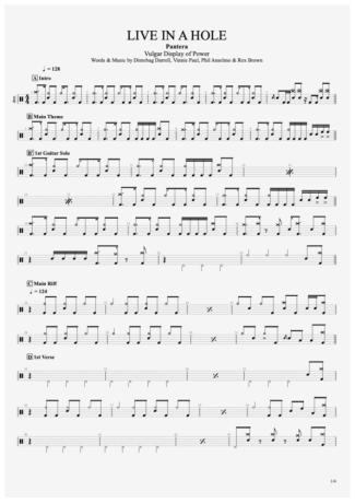 Pantera  score for Drums