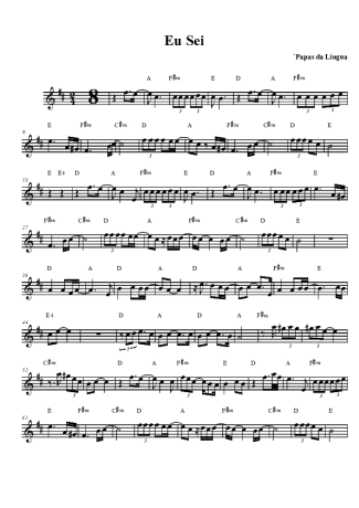 Papas na Língua Eu Sei score for Tenor Saxophone Soprano (Bb)