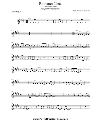 Paralamas do Sucesso Romance Ideal score for Clarinet (C)
