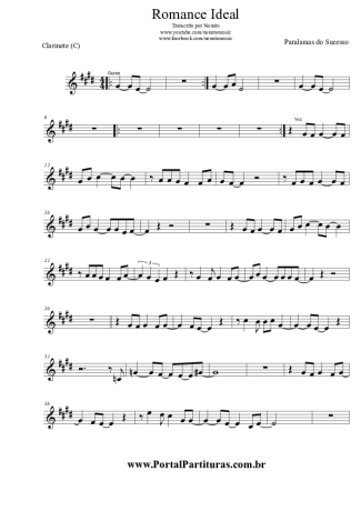 Paralamas do Sucesso Romance Ideal score for Clarinet (C)