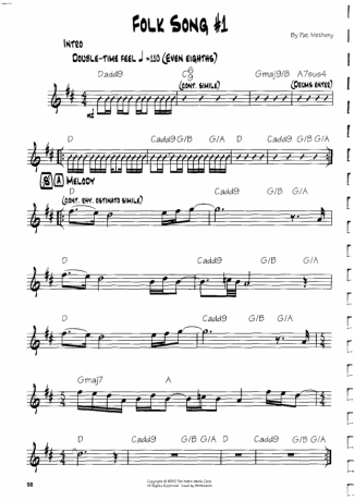 Pat Metheny Folk Song #1 score for Guitar