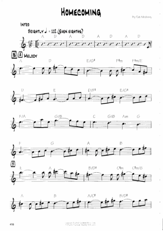 Pat Metheny Homecoming score for Guitar