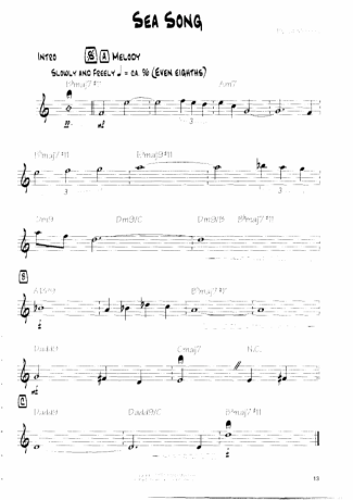Pat Metheny Sea Song score for Guitar
