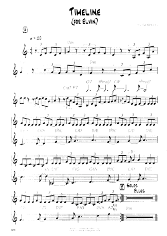 Pat Metheny Timeline (For Elvin) score for Guitar