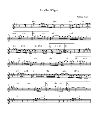 Patrícia Marx Espelhos Dágua score for Clarinet (Bb)