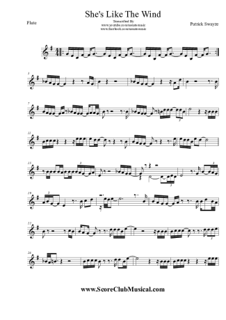 Patrick Swayze  score for Flute