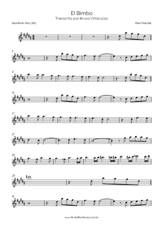 Score for Alto Saxophone
