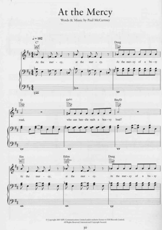 Paul McCartney  score for Piano