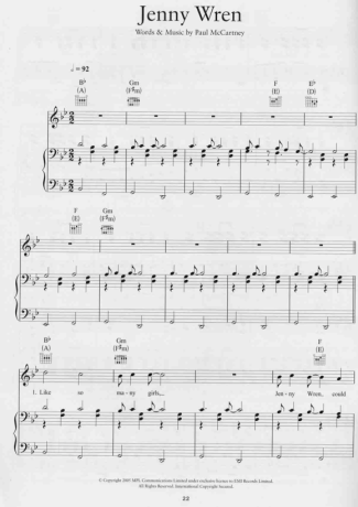 Paul McCartney  score for Piano