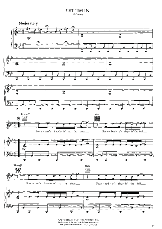 Paul McCartney Let´ Em In score for Piano