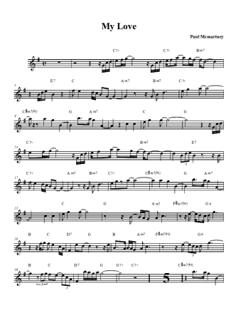 Paul McCartney My Love score for Clarinet (Bb)