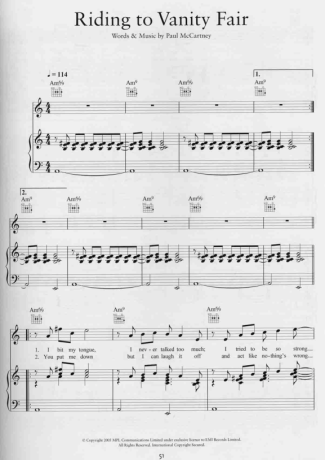 Paul McCartney  score for Piano