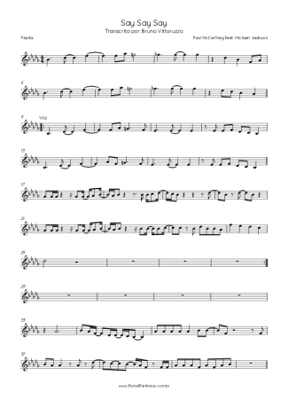 Paul McCartney  score for Flute