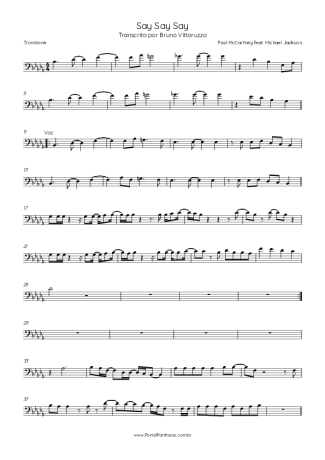 Paul McCartney  score for Trombone