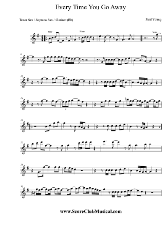 Paul Young  score for Clarinet (Bb)