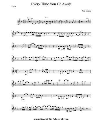 Paul Young  score for Violin