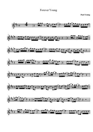 Paul Young Forever Young score for Clarinet (Bb)