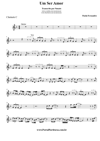 Paula Fernandes Um Ser Amor score for Clarinet (C)