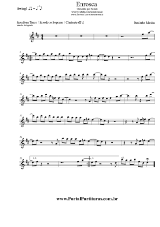 Paulinho Moska Enrosca score for Tenor Saxophone Soprano (Bb)