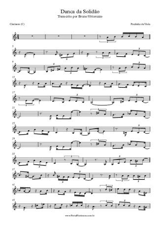 Paulinho da Viola Dança Da Solidão score for Clarinet (C)