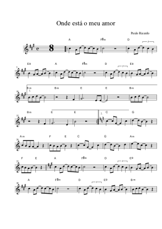 Paulo Ricardo Onde Está Meu Amor score for Clarinet (Bb)