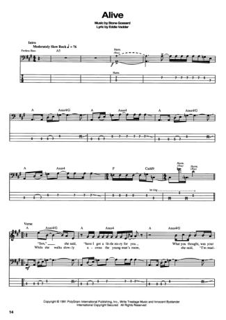 Pearl Jam  score for Bass