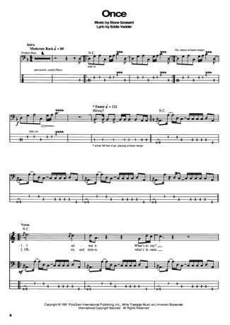 Pearl Jam  score for Bass