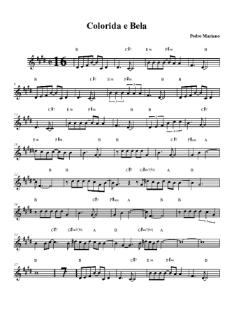 Pedro Mariano Colorida E Bela score for Clarinet (Bb)