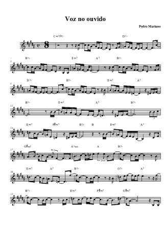 Pedro Mariano Voz No Ouvido score for Tenor Saxophone Soprano (Bb)