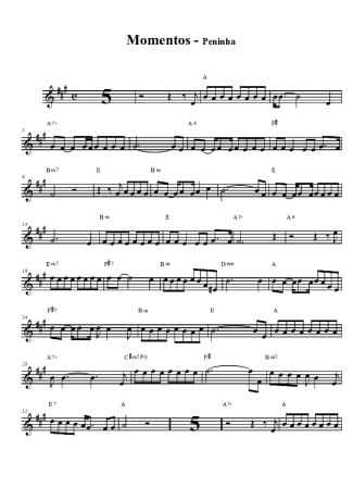 Peninha Momentos score for Tenor Saxophone Soprano Clarinet (Bb)