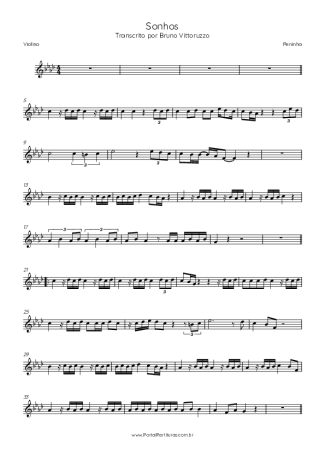Peninha Sonhos score for Violin
