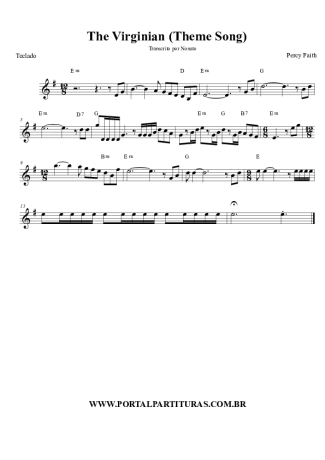 Percy Faith O Homem de Virgínia (The Virginian Theme Song) score for Keyboard