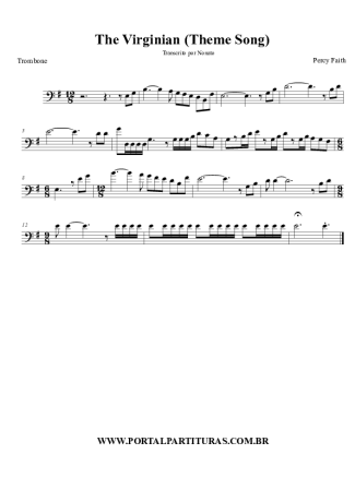 Percy Faith O Homem de Virgínia (The Virginian Theme Song) score for Trombone