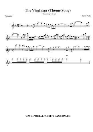 Percy Faith O Homem de Virgínia (The Virginian Theme Song) score for Trumpet