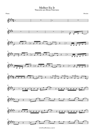 Péricles Melhor Eu Ir score for Flute