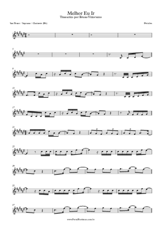 Péricles Melhor Eu Ir score for Tenor Saxophone Soprano (Bb)