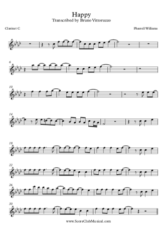 Pharrell Williams  score for Clarinet (C)