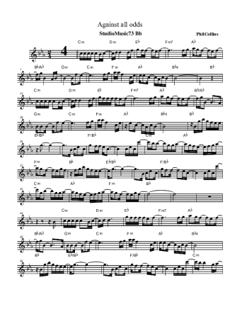 Phil Collins  score for Clarinet (Bb)