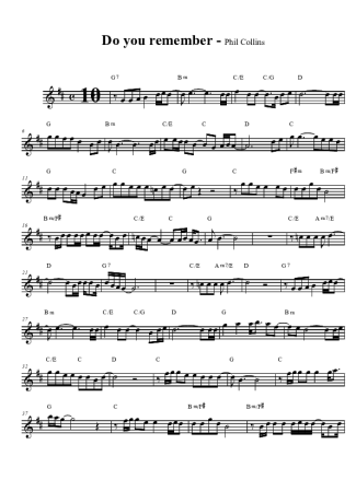 Phil Collins Do You Remember score for Tenor Saxophone Soprano (Bb)