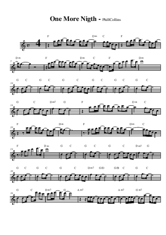 Phil Collins One More Night score for Alto Saxophone