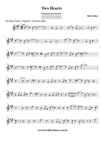 Phil Collins  score for Tenor Saxophone Soprano (Bb)