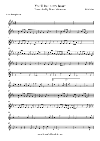 Phil Collins  score for Alto Saxophone