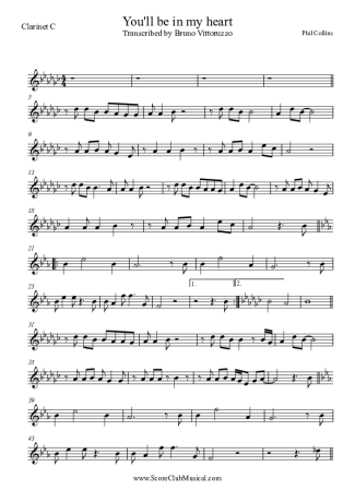 Phil Collins  score for Clarinet (C)