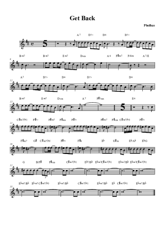 Pholhas Get Back score for Tenor Saxophone Soprano (Bb)