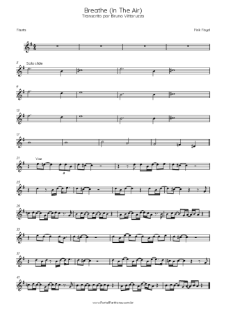 Pink Floyd  score for Flute